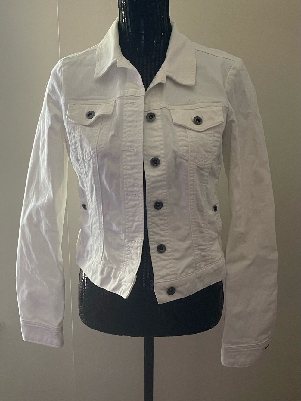 Mexx White Denim Jean Jacket with Button Front Size38